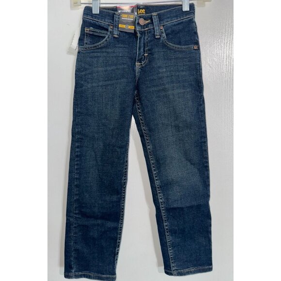 Lee Boys Relaxed Fit Jeans 14 Husky Adjustable Waistband Cotton Blend Denim Blue - Picture 1 of 5
